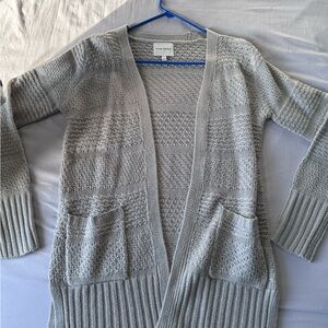 Pink rose gray sweater